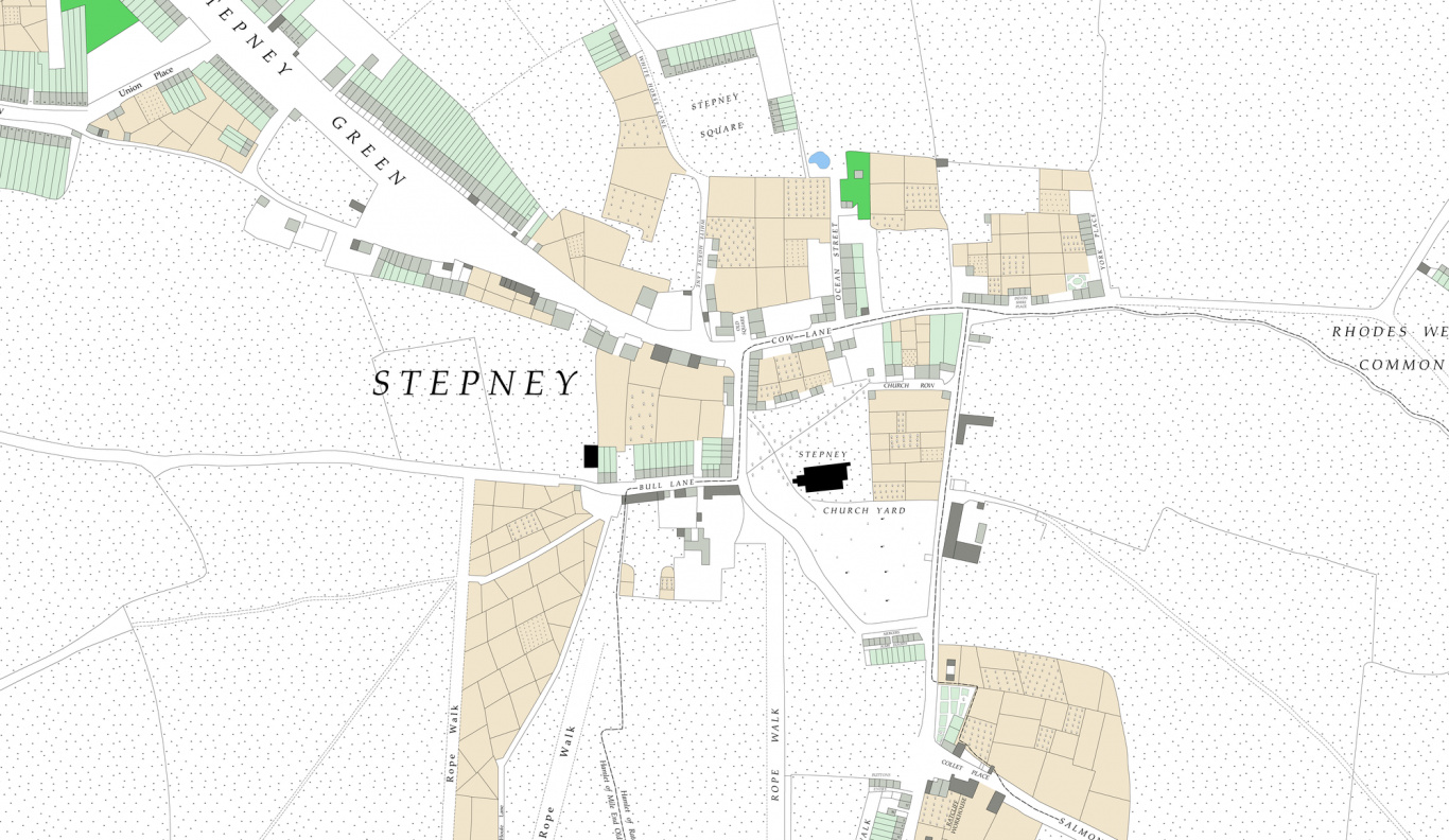 Stepney 1799, redrawn map